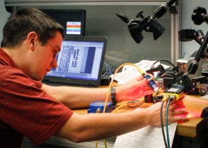 A machine vision integrator runs inspection tests in EPIC's machine vision lab